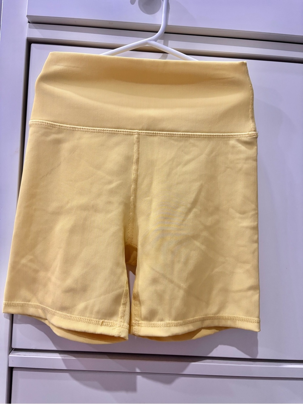 WILO High-Waist Ribbed Women’s Bike Shorts - Yellow